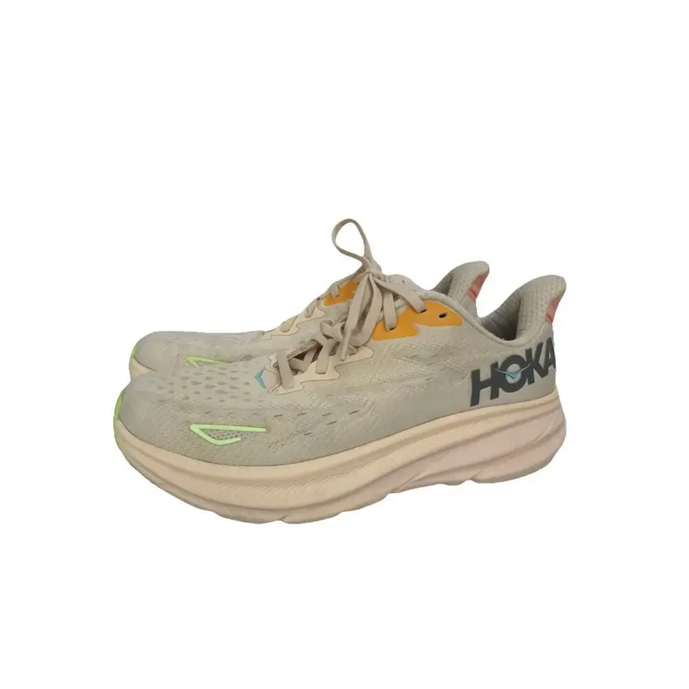 Hoka Clifton 9 Women's Size 9B Vanilla Astral Athletic Running Shoes Sneakers